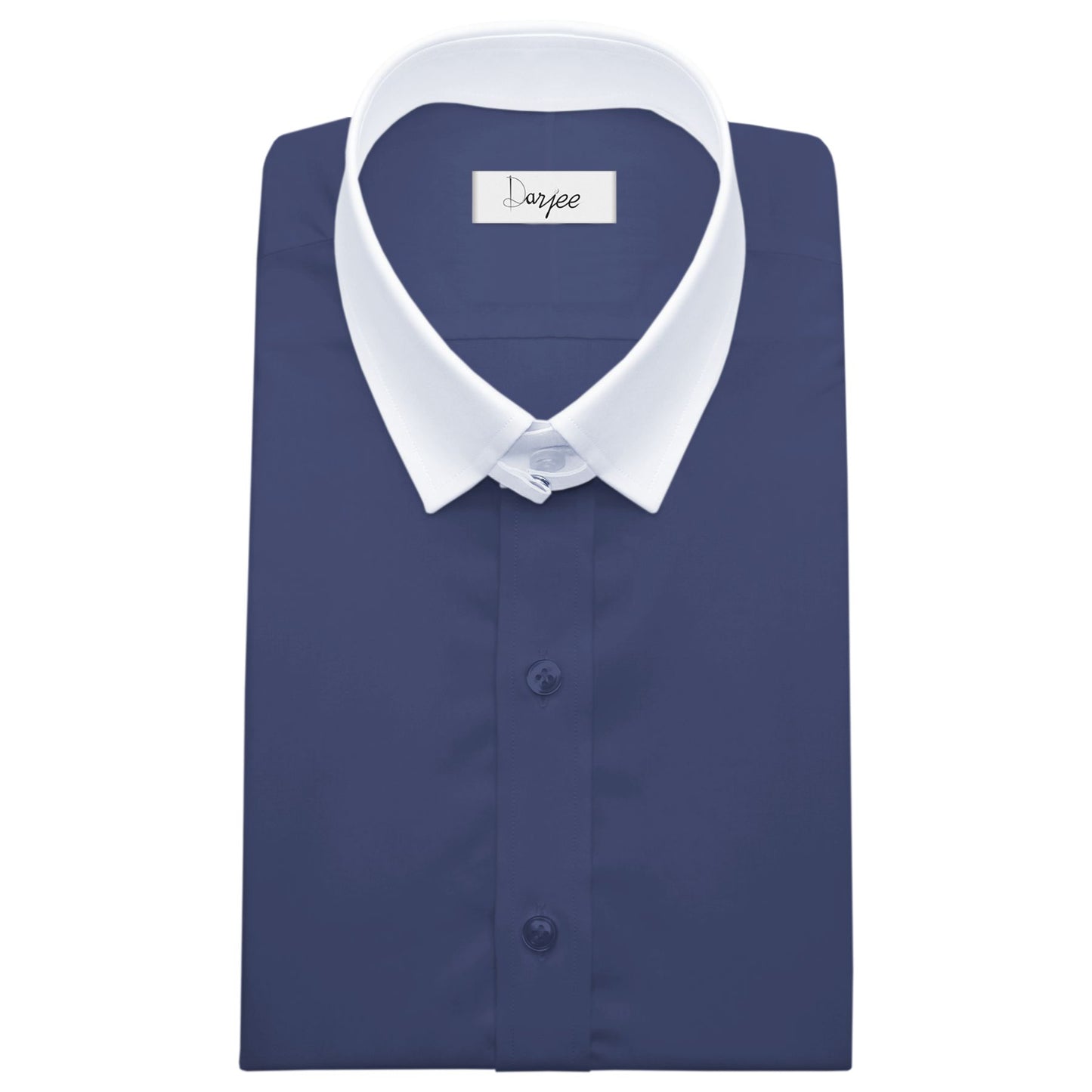 Snap Tab Collar Men's Navy Blue Dress Shirt Retro James Bond Celebrity Style Dress Classic Kent Clergy Collar Shirt Eton Loop Collar 70s 80s