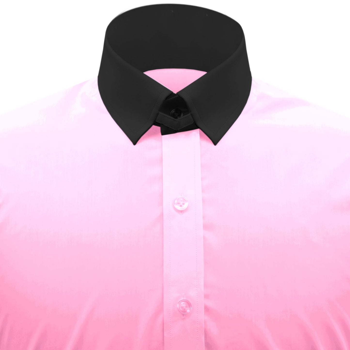 Snap Tab Collar Men's Pink Dress Shirt Retro James Bond Celebrity Style Dress Classic Kent Clergy Collar Shirt Eton Loop Collar 70s 80s