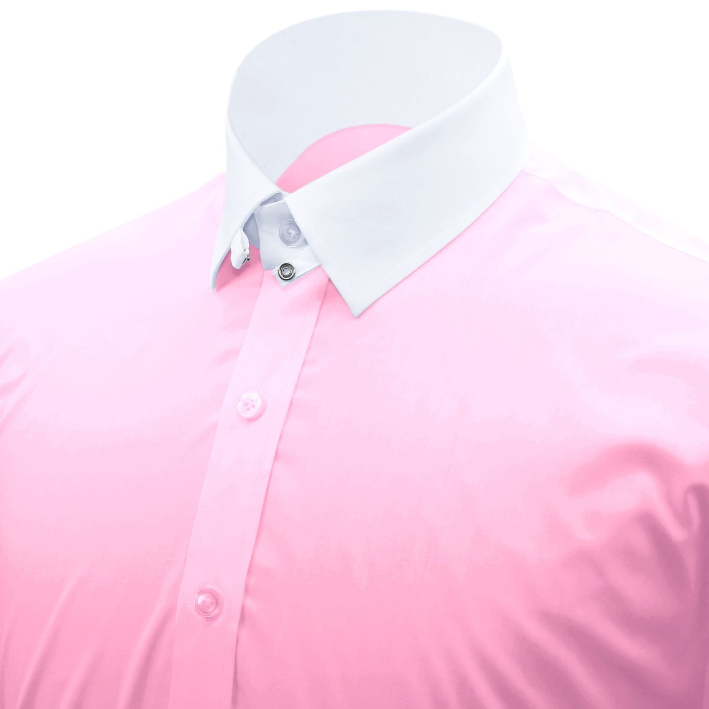 Snap Tab Collar Men's Pink Dress Shirt Retro James Bond Celebrity Style Dress Classic Kent Clergy Collar Shirt Eton Loop Collar 70s 80s
