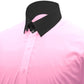 Snap Tab Collar Men's Pink Dress Shirt Retro James Bond Celebrity Style Dress Classic Kent Clergy Collar Shirt Eton Loop Collar 70s 80s