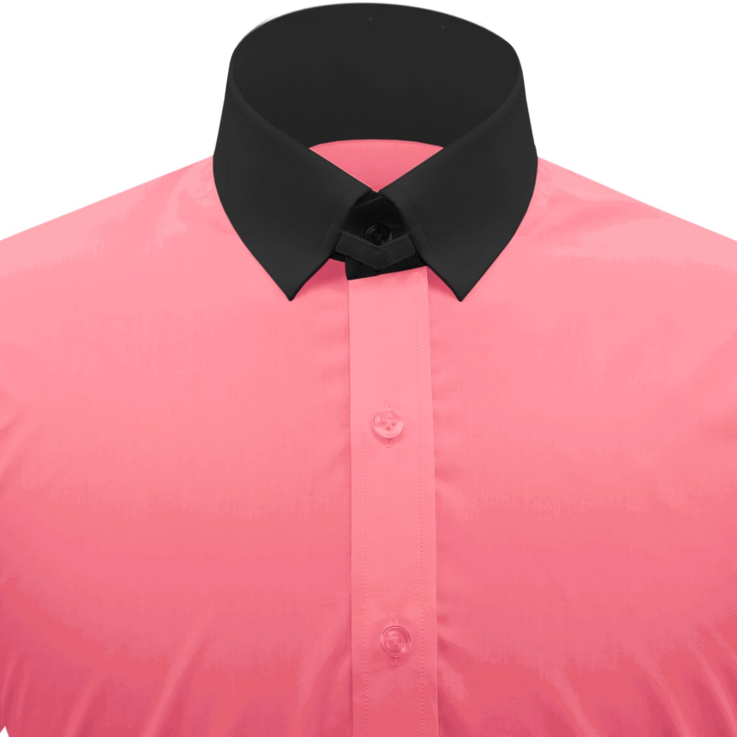 Snap Tab Collar Men's Rose Pink Dress Shirt Retro James Bond Celebrity Style Dress Classic Kent Clergy Collar Shirt Eton Loop Collar 70s 80s