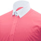 Snap Tab Collar Men's Rose Pink Dress Shirt Retro James Bond Celebrity Style Dress Classic Kent Clergy Collar Shirt Eton Loop Collar 70s 80s
