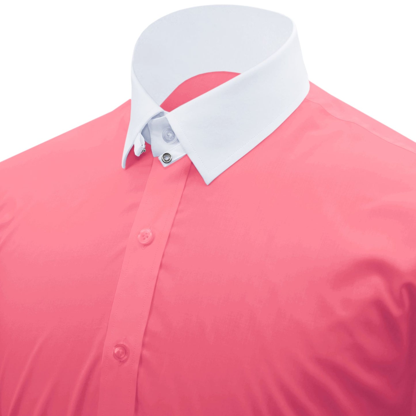 Snap Tab Collar Men's Rose Pink Dress Shirt Retro James Bond Celebrity Style Dress Classic Kent Clergy Collar Shirt Eton Loop Collar 70s 80s