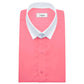 Snap Tab Collar Men's Rose Pink Dress Shirt Retro James Bond Celebrity Style Dress Classic Kent Clergy Collar Shirt Eton Loop Collar 70s 80s