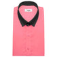 Snap Tab Collar Men's Rose Pink Dress Shirt Retro James Bond Celebrity Style Dress Classic Kent Clergy Collar Shirt Eton Loop Collar 70s 80s