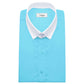 Snap Tab Collar Men's Sea Blue  Dress Shirt Retro James Bond Celebrity Style Dress Classic Kent Clergy Collar Shirt Eton Loop Collar 70s 80s