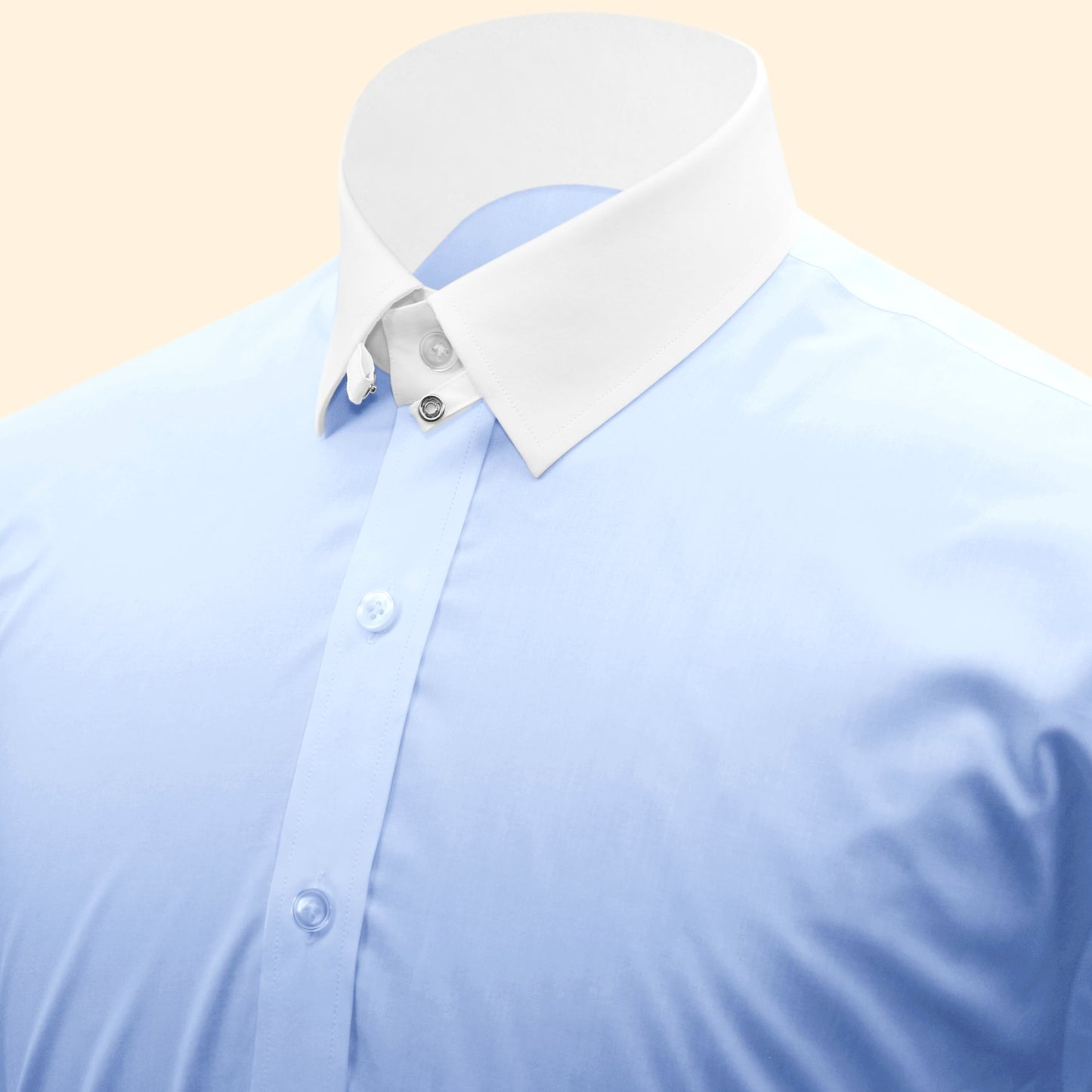 Snap Tab Collar Men's Sky Blue  Dress Shirt Retro James Bond Celebrity Style Dress Classic Kent Clergy Collar Shirt Eton Loop Collar 70s 80s