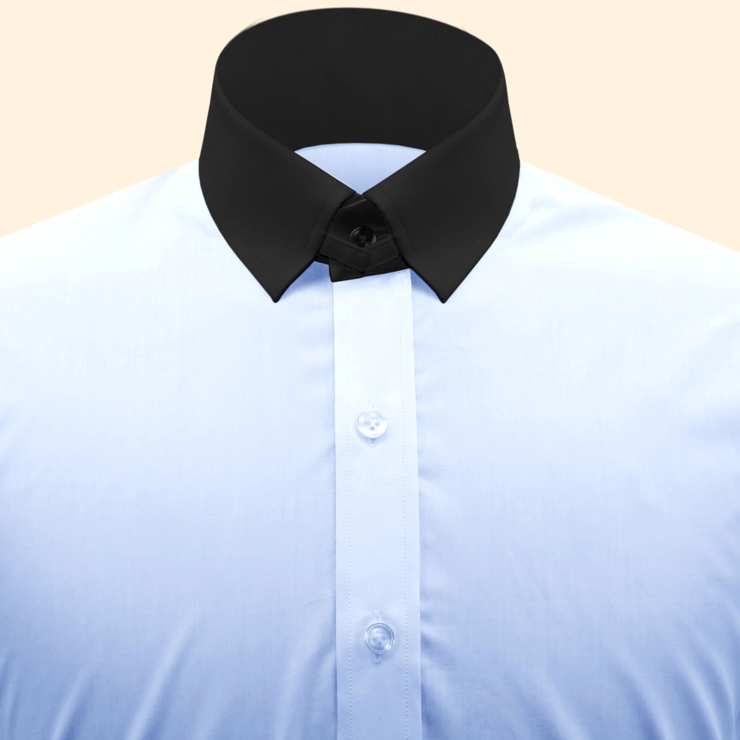 Snap Tab Collar Men's Sky Blue  Dress Shirt Retro James Bond Celebrity Style Dress Classic Kent Clergy Collar Shirt Eton Loop Collar 70s 80s