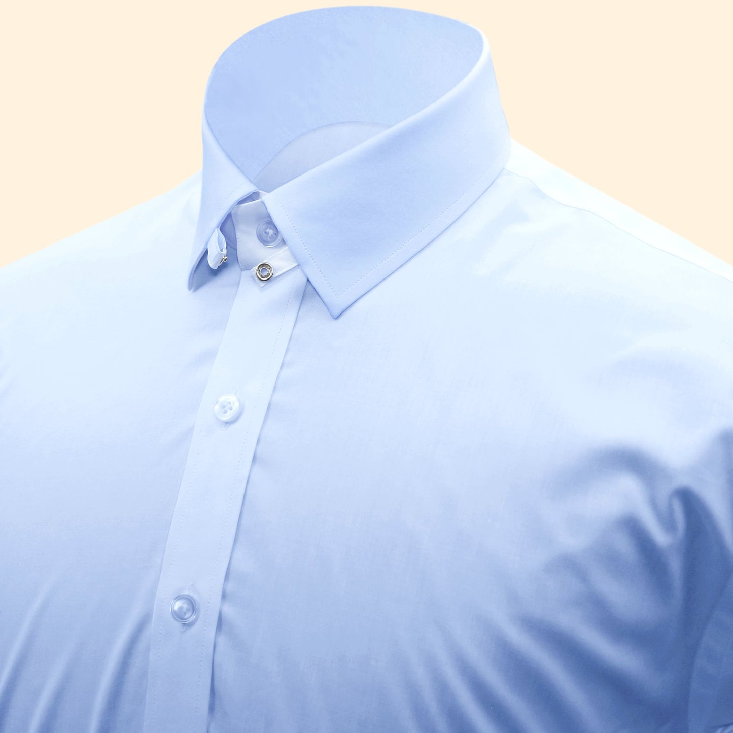 Snap Tab Collar Men's Sky Blue  Dress Shirt Retro James Bond Celebrity Style Dress Classic Kent Clergy Collar Shirt Eton Loop Collar 70s 80s
