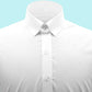Snap Tab Collar Men's White Dress Shirt Retro James Bond Celebrity Style Dress Classic Kent Clergy Collar Shirt Eton Loop Collar 70s 80s