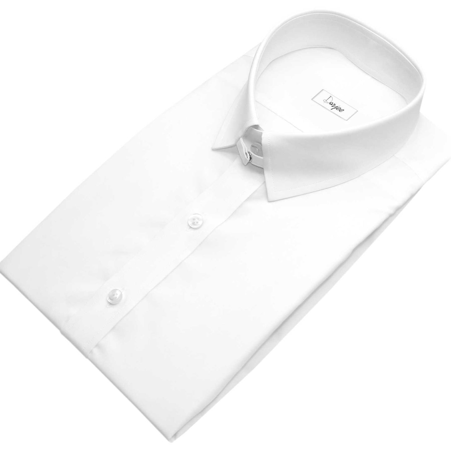 Snap Tab Collar Men's White Dress Shirt Retro James Bond Celebrity Style Dress Classic Kent Clergy Collar Shirt Eton Loop Collar 70s 80s