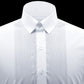 Snap Tab Collar Men's White Dress Shirt Retro James Bond Celebrity Style Dress Classic Kent Clergy Collar Shirt Eton Loop Collar 70s 80s