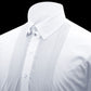 Snap Tab Collar Men's White Dress Shirt Retro James Bond Celebrity Style Dress Classic Kent Clergy Collar Shirt Eton Loop Collar 70s 80s