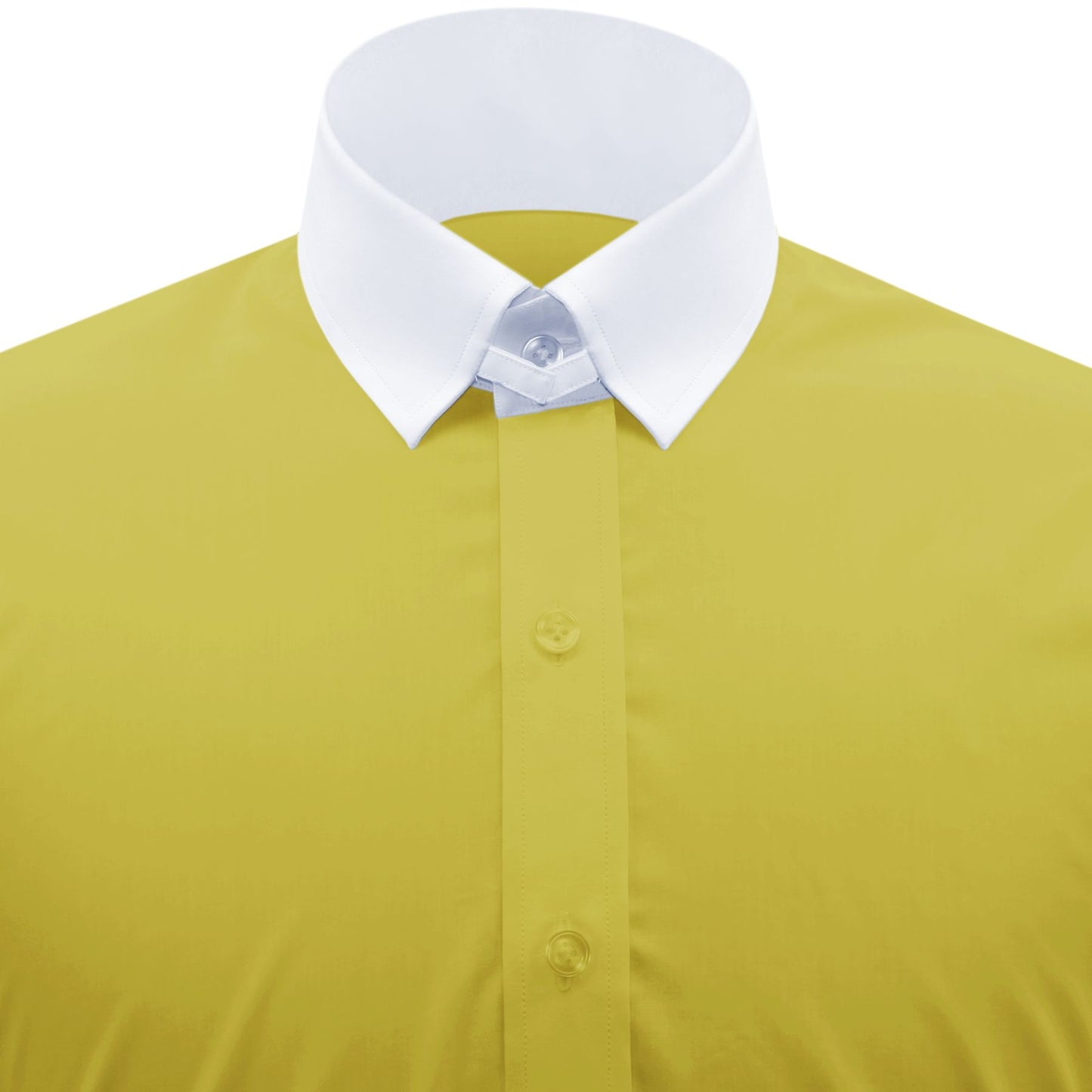 Snap Tab Collar Men's Yellow Dress Shirt Retro James Bond Celebrity Style Dress Classic Kent Clergy Collar Shirt Eton Loop Collar 70s 80s