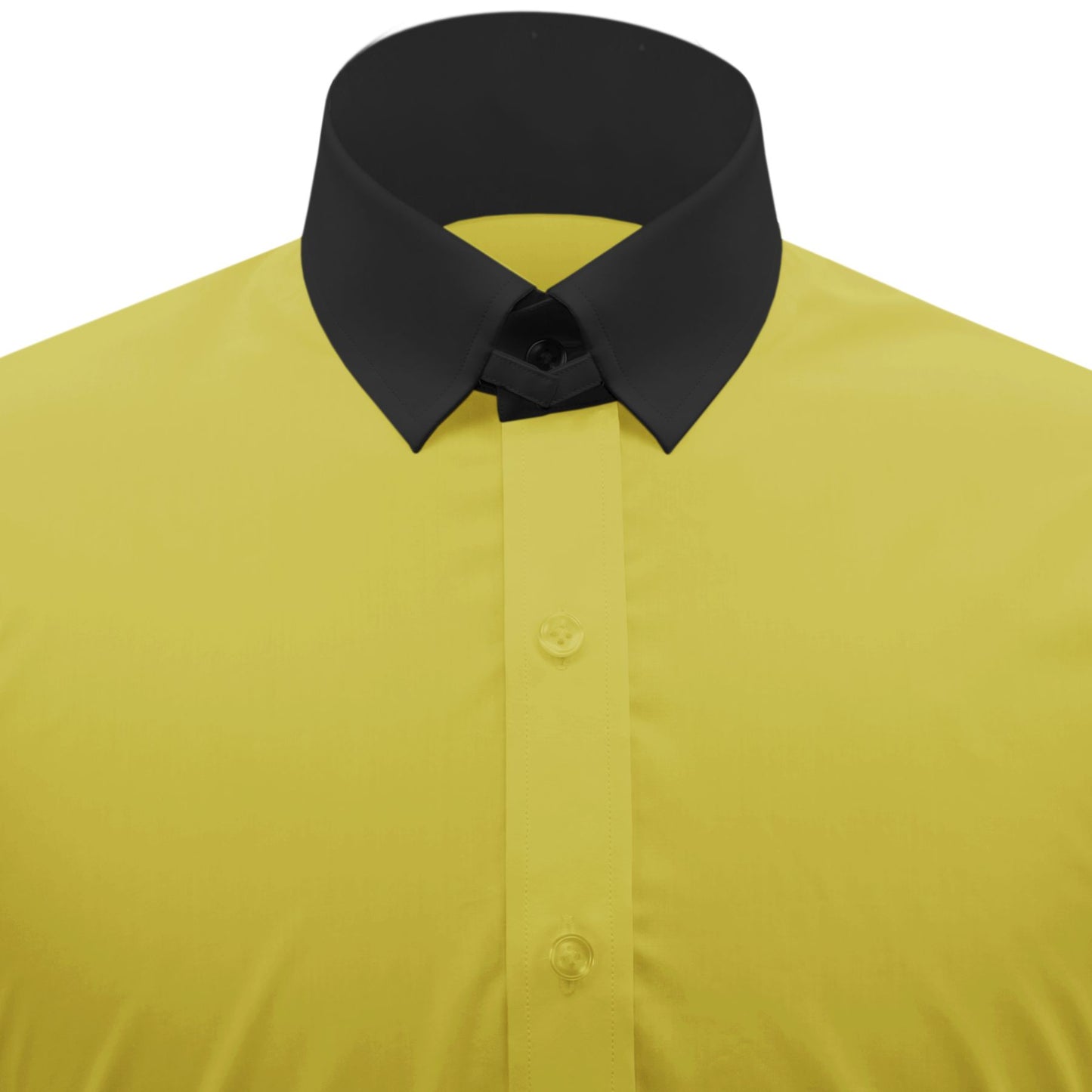Snap Tab Collar Men's Yellow Dress Shirt Retro James Bond Celebrity Style Dress Classic Kent Clergy Collar Shirt Eton Loop Collar 70s 80s