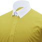 Snap Tab Collar Men's Yellow Dress Shirt Retro James Bond Celebrity Style Dress Classic Kent Clergy Collar Shirt Eton Loop Collar 70s 80s
