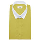 Snap Tab Collar Men's Yellow Dress Shirt Retro James Bond Celebrity Style Dress Classic Kent Clergy Collar Shirt Eton Loop Collar 70s 80s