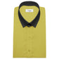 Snap Tab Collar Men's Yellow Dress Shirt Retro James Bond Celebrity Style Dress Classic Kent Clergy Collar Shirt Eton Loop Collar 70s 80s