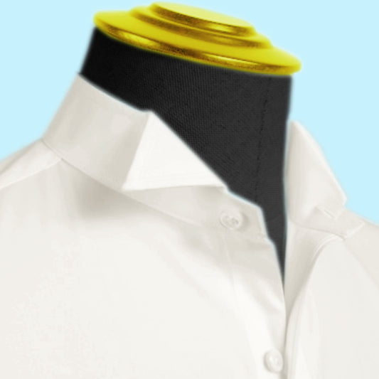 High Wing Collar Cream Shirt For Men Vintage Blouse Edwardian Statement Collar Dress Shirt Sharp Tip Bib Front Collar Retro Style Shirt