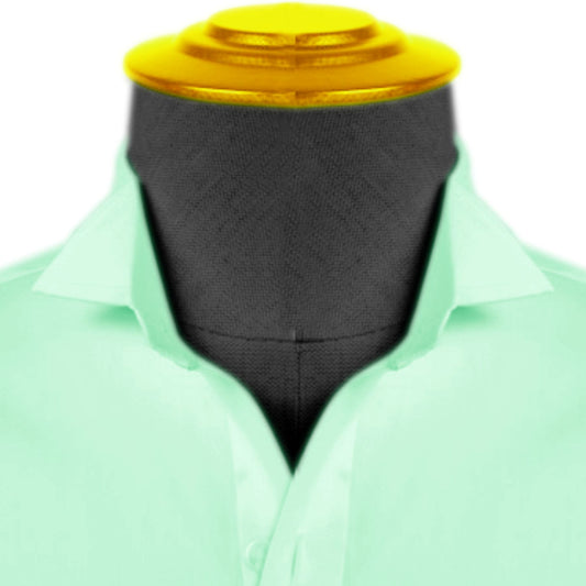 High Wing Collar Mint Green Shirt For Men Vintage Blouse Edwardian Statement Collar Dress Shirt Sharp Tip Bib Front Collar Retro Style Shirt