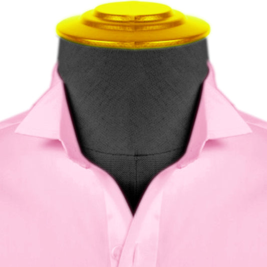High Wing Collar Pink Shirt For Men Vintage Blouse Edwardian Statement Collar Dress Shirt Sharp Tip Bib Front Collar Retro Style Shirt