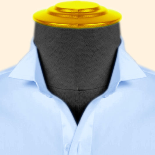 High Wing Collar Sky Blue Shirt For Men Vintage Blouse Edwardian Statement Collar Dress Shirt Sharp Tip Bib Front Collar Retro Style Shirt