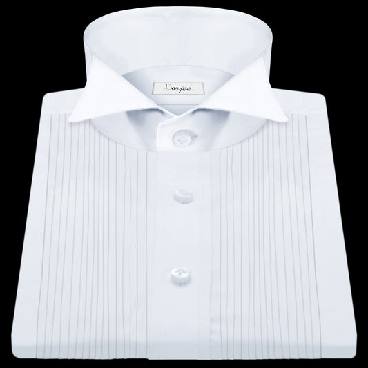 High Wing Collar White Shirt For Men Vintage Blouse Edwardian Statement Collar Dress Shirt Sharp Tip Bib Front Collar Retro Style Shirt