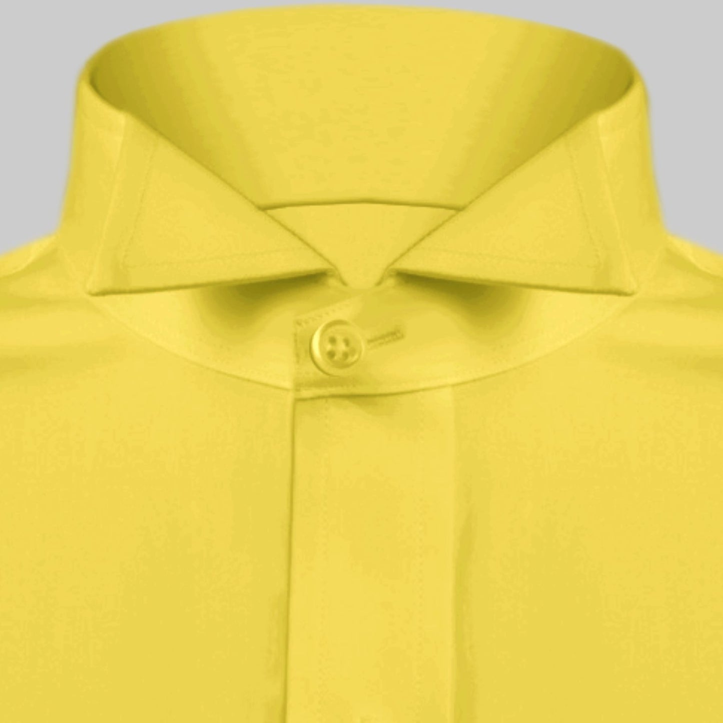 High Wing Collar Yellow Shirt For Men Vintage Blouse Edwardian Statement Collar Dress Shirt Sharp Tip Bib Front Collar Retro Style Shirt