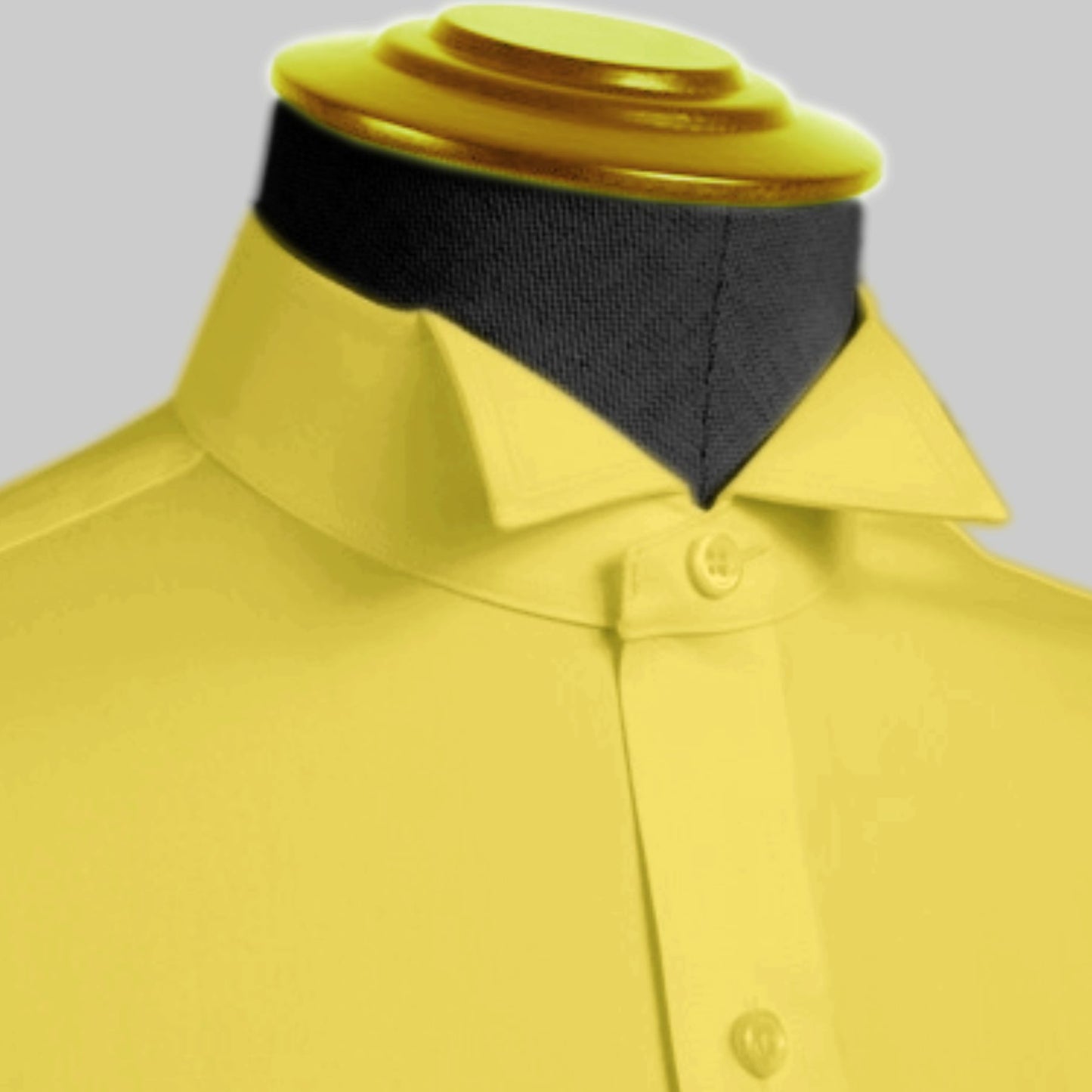 High Wing Collar Yellow Shirt For Men Vintage Blouse Edwardian Statement Collar Dress Shirt Sharp Tip Bib Front Collar Retro Style Shirt