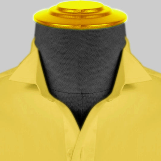 High Wing Collar Yellow Shirt For Men Vintage Blouse Edwardian Statement Collar Dress Shirt Sharp Tip Bib Front Collar Retro Style Shirt