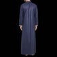 Navy Blue Men Emirati Thobes Jubbah Arab Thobe Contrast Piping Galabiyya Islamic Wear Islamic Muslim Wear Robes for Men Eid Special Wear
