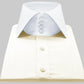 High Spread Collar Dress Shirt For Men President English Wide Spread Full Sleeves Cream Shirt Men Wedding Attire Tall Neck Windsor Collar
